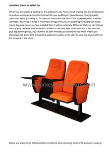 Important Points Of Select The Best Auditorium Seating