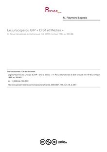 Le juriscope du GIP « Droit et Médias » - article ; n°2 ; vol.48, pg 395-402