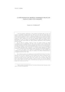 La réception du modèle juridique français par le Code civil irakien - article ; n°2 ; vol.57, pg 263-290