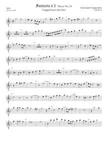 Partition ténor viole de gambe 1, octave aigu clef, Fantasia pour 5 violes de gambe, RC 42