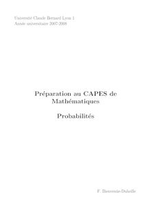 Préparation au CAPES de Mathématiques Probabilités