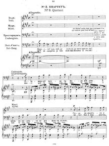 Partition , quatuor (soprano, ténor, baryton, et basse), pour Mandarin s Son