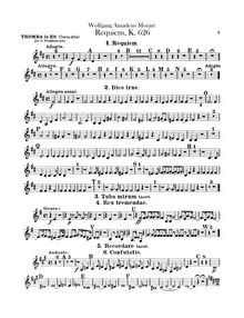 Partition trompette (E♭) - substitute pour Alto Trombone, Requiem
