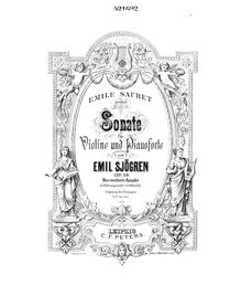 Partition de violon, violon Sonata, Op.19, Sjögren, Emil
