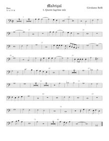 Partition viole de basse, Madrigali a 5 voci, Libro 7, Belli, Girolamo
