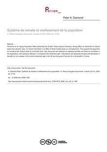 Système de retraite et vieillissement de la population - article ; n°4 ; vol.20, pg 21-49