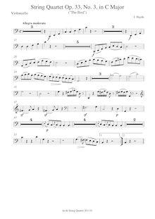 Partition violon II (page turn), corde quatuors, Op.33, Haydn, Joseph