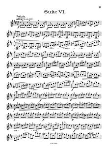 Partition  No.6, BWV 1012, 6 violoncelle , Bach, Johann Sebastian