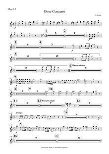 Partition hautbois 1, 2, Concerto per hautbois, E♭, Bellini, Vincenzo