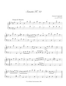 Partition Sonata K.42, 100 clavier sonates, Keyboard, Scarlatti, Domenico