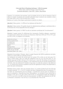 Economie descriptive 1999 Sciences Economiques et de Gestion Université Paris 1