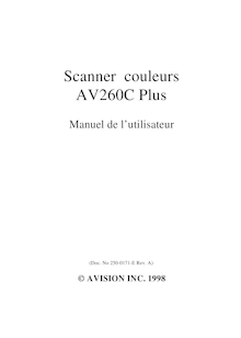 Notice Scanner Avision  AV260C Plus