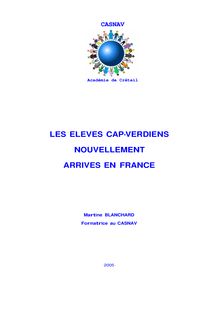 LES ELEVES CAP-VERDIENS NOUVELLEMENT ARRIVES EN FRANCE