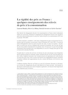 La rigidité des prix en France : quelques enseignements des relevés des prix à la consommation