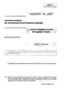 Agregext 2006 epreuve de traduction