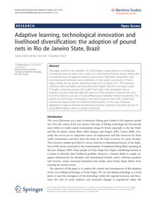 Adaptive learning, technological innovation and livelihood diversification: the adoption of pound nets in Rio de Janeiro State, Brazil