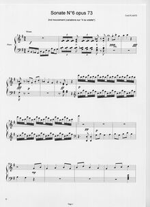 Partition , Vivace, Piano Sonata No.6, Op.73, Plante, Cyril