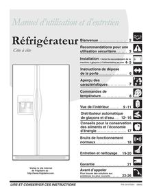 Notice Réfrigérateur Frigidaire  FRS26F4DB2