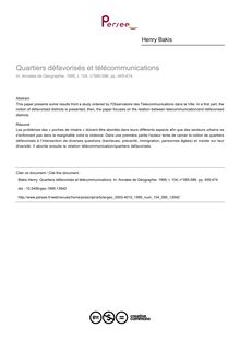 Quartiers défavorisés et télécommunications - article ; n°585 ; vol.104, pg 455-474