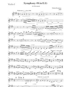 Partition violons I, Symphony No.8, E major, Rondeau, Michel