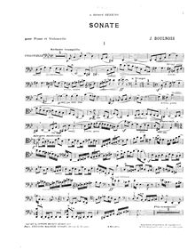 Partition de violoncelle, violoncelle Sonata, Boulnois, Joseph
