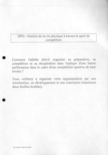 Rôle et pouvoirs du sport au XXème siècle 2003 Université de Technologie de Belfort Montbéliard
