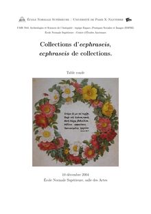 Collections d ecphraseis, ecphraseis de collections