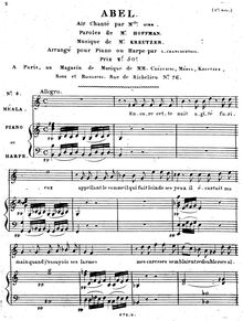 Partition Méala s aria (Act I, No. 4), Abel, Kreutzer, Rodolphe