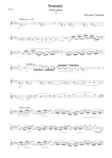Partition hautbois , partie, sonata para hautbois y piano, Sanchis, Salvador