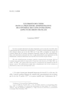 Les droits des tiers dans la procédure administrative de contrôle des concentrations - Aspects du droit français - article ; n°3 ; vol.58, pg 747-769