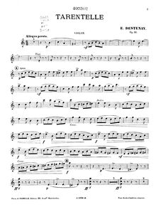 Partition violon, Tarentelle, Op.16, A minor, Destenay, Edouard