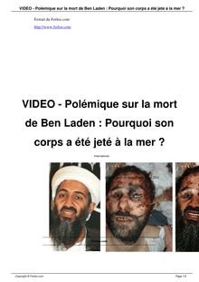 VIDEO - Polémique sur la mort de Ben Laden : Pourquoi son corps a ...