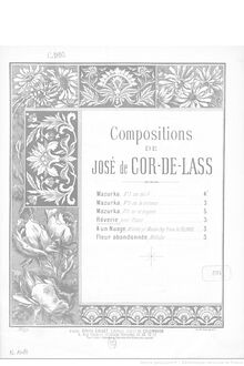 Partition complète, Rêverie, D♭ major, Cor-de-Lass, José de