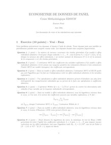 ECONOMETRIE DE DONNEES DE PANEL Cours Méthodologique EDOCIF