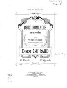 Partition de piano, 2 Romances Sans Paroles, Guiraud, Ernest
