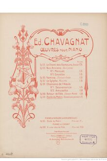 Partition complète, Etoile du Matin Romance, Op.201, F major, Chavagnat, Edouard