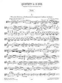 Partition viole de gambe, corde quintette en D, Quintett in D-Dur