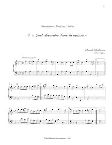 Partition , « Quel désordre dans la nature », Recueil de Noëls, Recueil de Noëls formant quatre Suites avec des Variations pour le Clavecin ou le Fortepiano