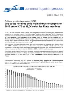 Communiqué de presse Eurostat : Coûts de la main d’œuvre dans l’UE27