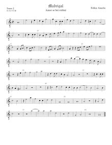 Partition ténor viole de gambe 2, octave aigu clef, madrigaux pour 5 voix par  Felice Anerio par Felice Anerio