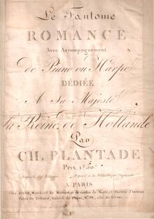 Partition complète, Le Fantome, Romance, A minor, Plantade, Charles Henri