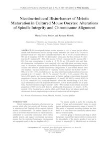 Nicotine-induced Disturbances of Meiotic Maturation in Cultured Mouse Oocytes: Alterations of Spindle Integrity and Chromosome Alignment