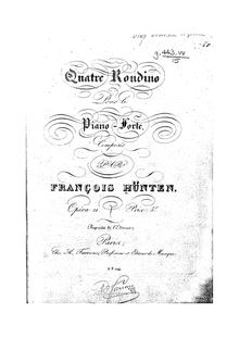 Partition complète, 4 Rondinos, Op.21, Hünten, François