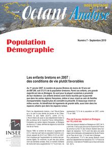 Les enfants bretons en 2007 : des conditions de vie plutôt favorables (Octant Analyse n° 7)