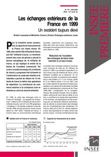 Les échanges extérieurs de la France en 1999 - Un excédent toujours élevé 