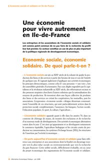 Une économie pour vivre autrement en Ile-de-France