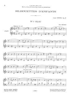 Partition complète, Silhouettes d enfants, Op.43, Vierne, Louis