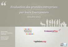 Evaluation des grandes entreprises par leurs fournisseurs - 2013