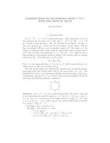 CLASSIFICATION OF POLYNOMIALS FROM C