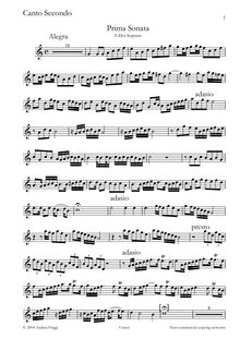 Partition Canto 2, Prima Sonata A Doi Soprani, Castello, Dario